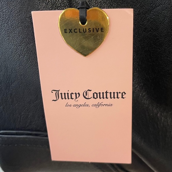 Juicy Couture Black Satchel with Bow, Heart Charm and Gold Accents New with Tag - Picture 5 of 10